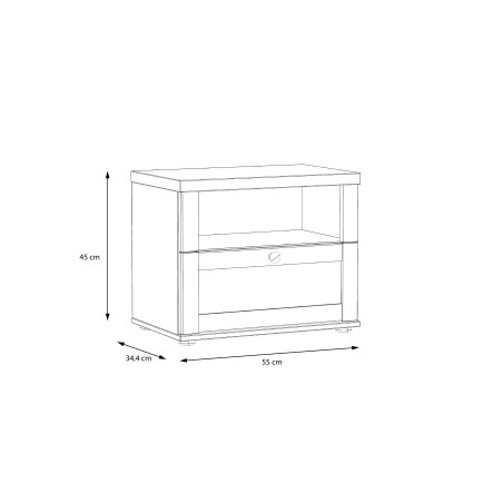Noptiera Albertta, Stejar Alb & Stejar Nelson, 45 x 55 x 34 Cm-01
