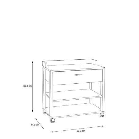 Masuta Cu Rotile Clarity, Gri Wolfram , 69.3 x 41.6 x 69.3 Cm-01