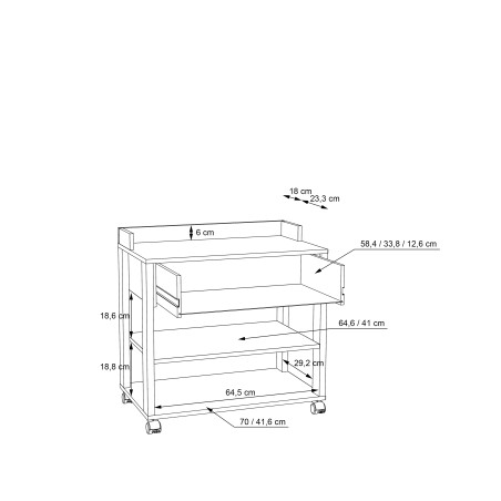 Masuta Cu Rotile Clarity, Gri Wolfram , 69.3 x 41.6 x 69.3 Cm-01