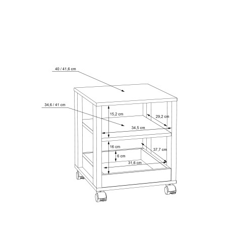 Masuta Cu Rotile Clarity, Gri Wolfram, 40 x 47.2 x 41.6 Cm-01