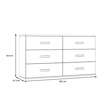 Comoda Delice, Stejar Pamantiu Si Stejar Negru, 150.1 Cm-01