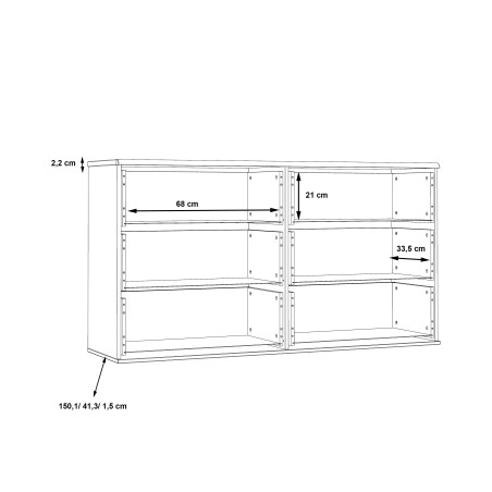 Comoda Delice, Stejar Pamantiu Si Stejar Negru, 150.1 Cm-01