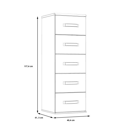 Comoda Delice, Stejar Pamantiu Si Stejar Negru, 40.4 Cm-01