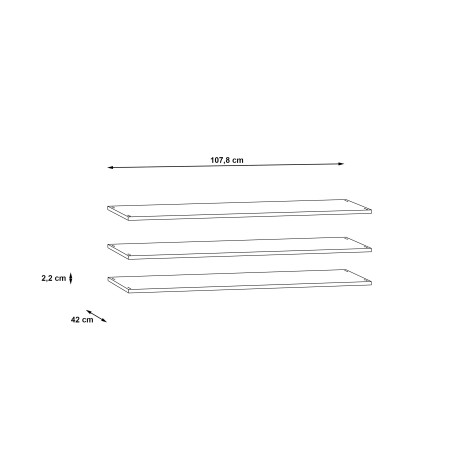 Set 3 Polite Dulap Moondust, Gri, 107,8 x 42 x 2,2 Cm-01