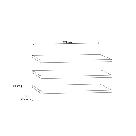 Set 3 Polite Dulap Moondust, Gri, 47,8 x 42 x 2,2 Cm-01