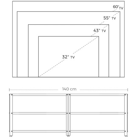 Stand TV Vintage, 140 x 39.2 x 50 cm-01