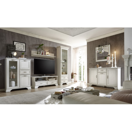 Set Mobilier Living Venice, Alb Antichizat, 313 Cm-01