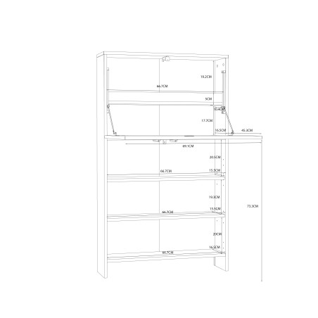 Dulap de Birou Multifunctional Alb, 70 Cm-01