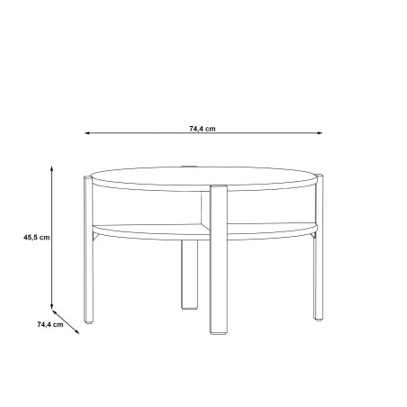 Masuta Cafea Tobago, Negru, 74.4 x 74.4 x 45.5 Cm-01