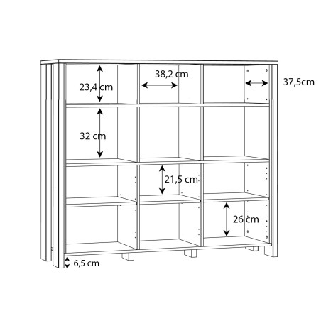 Etajera Bar Clif, Lemn Vintage Si Beton Optic Gri Inchis, 136.4 Cm-01