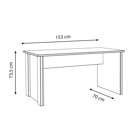 Masa Birou Clif, Lemn Vintage Si Beton Optic Gri Inchis, 153 x 70 x 73.5 Cm, Stil Rustic-01