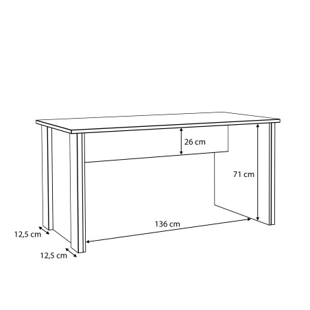 Masa Birou Clif, Lemn Vintage Si Beton Optic Gri Inchis, 153 x 70 x 73.5 Cm, Stil Rustic-01