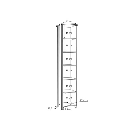 Etajera Clif Cu 6 Rafturi, Lemn Vintage Si Beton Optic Gri Inchis, 47 Cm-01