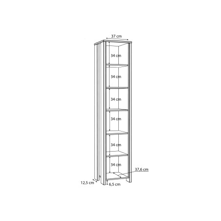 Etajera Clif Cu 6 Rafturi, Lemn Vintage Si Beton Optic Gri Inchis, 47 Cm-01