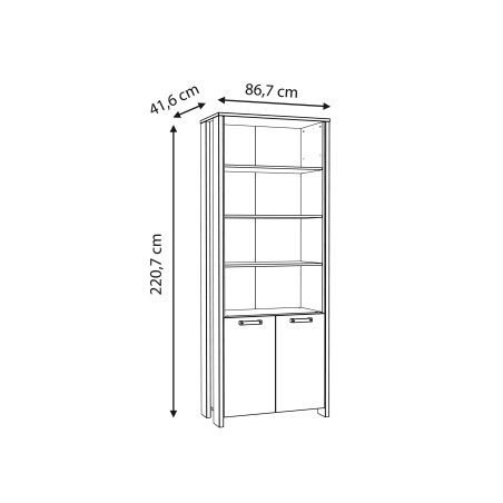 Etajera Clif, Lemn Vintage Si Beton, 86.7 Cm-01