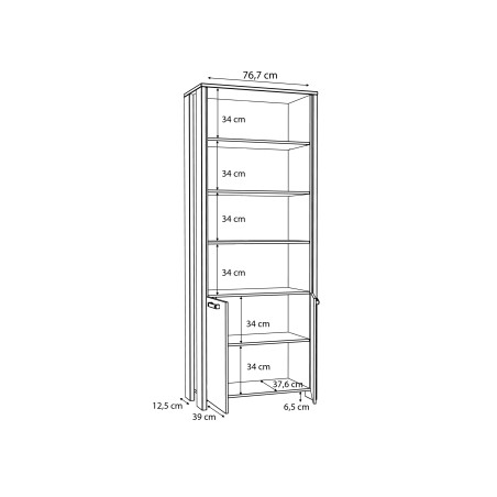 Etajera Clif, Lemn Vintage Si Beton, 86.7 Cm-01