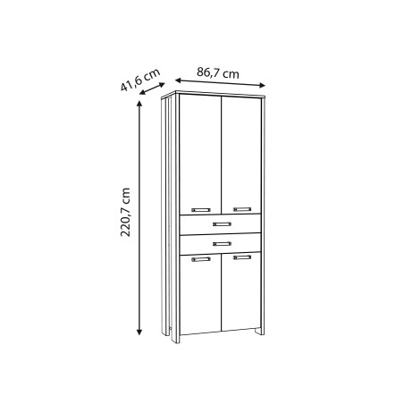 Dulap Clif, Lemn Vintage Si Beton Optic Gri Inchis, 86.7 Cm-01