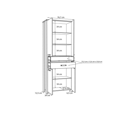 Dulap Clif, Lemn Vintage Si Beton Optic Gri Inchis, 86.7 Cm-01