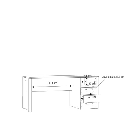 Birou Clif, Lemn Vintage Si Beton Optic Gri Inchis, 160 Cm-01