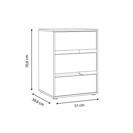 Comoda Interior Dulap Kashmir, Gri, 51 x 70.6 x 39.6 Cm-01