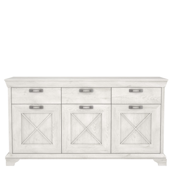 Bufet 3usi+3sertare kashmir, pin alb, 123 x 96,2 x 48,3 cm