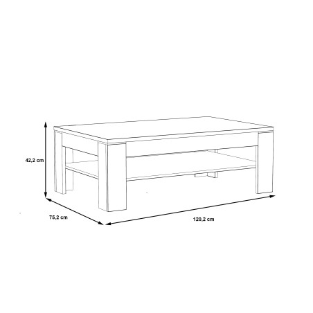 Masa Cafea Snow, Alb, 120.2 x 75.2 x 42.2 cm-01