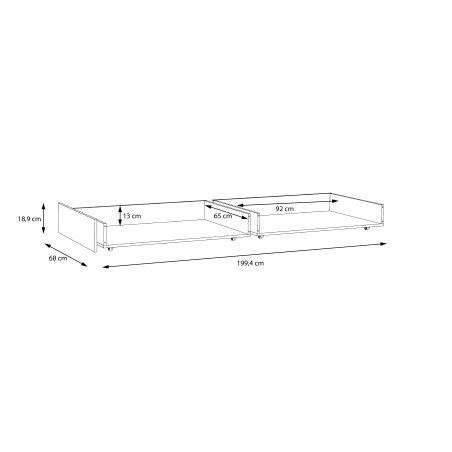 Sertar Pat Snow, Alb, 199.4 x 68 x 18.9 Cm-01