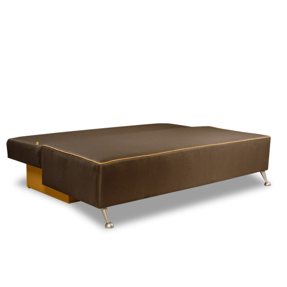 Canapea extensibila jelly, maro & galben, 190 x 95 x 77 cm