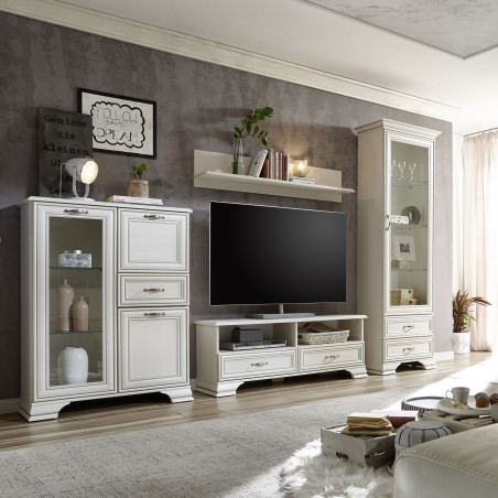 Set Mobilier Living Venice, Alb Antichizat, 313 Cm-01