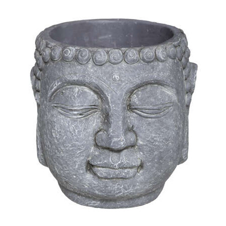 Ghiveci Buddha, Gri, H17,5 cm-01