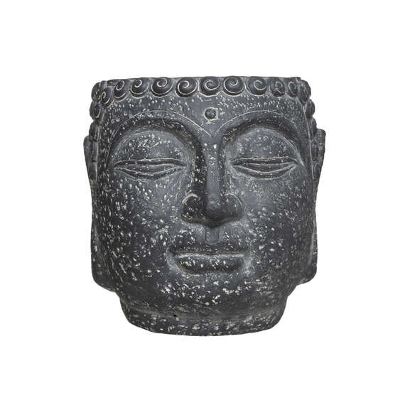 Ghiveci buddha, negru, h17,5 cm