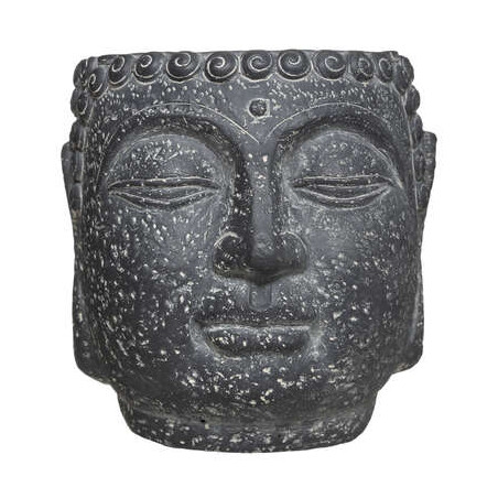 Ghiveci Buddha, Negru, H17,5 cm-01