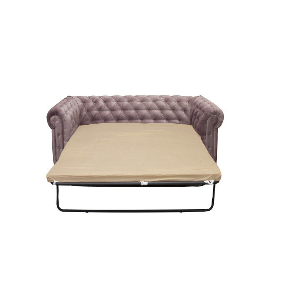 Canapea extensibila 3l chesterfild, dusty pink, 215 x 90 x 80 cm