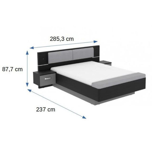 Pat Cu 2 Noptiere Delice, 180 Cm