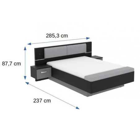 Pat Cu 2 Noptiere Delice, 180 Cm-01