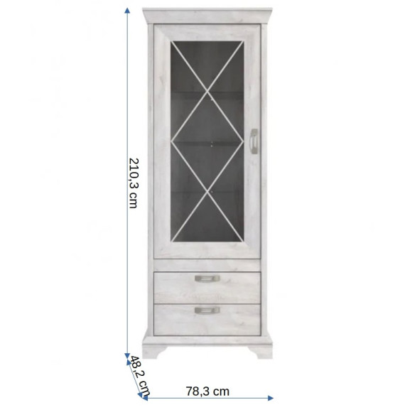 Vitrina kashmir, 783 x 482 x 2103 mm.