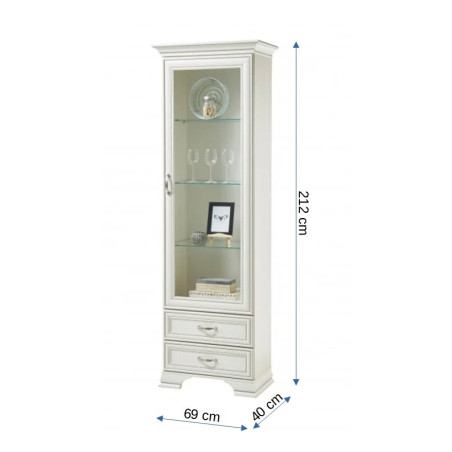 Venice Vitrina Cu 1 Usa Si 2 Sertare 69 Cm-01