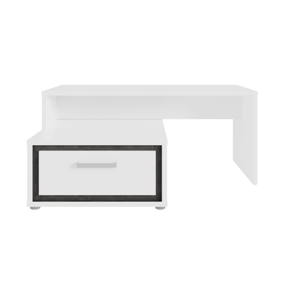 Masa De Cafea Rigmor, Alb & Beton Optic Gri & Alb Super Lucios, 110 x 48 x100 Cm 110 imagine noua 2022