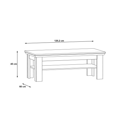 Masa De Cafea Albertta, Stejar Alb & Stejar Nelson, 120,6 x 45,3 60,4 Cm-01