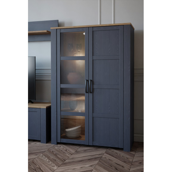 Poze Vitrina Boho, Stejar Riviera si Stejar Bleumarin, 106.4 Cm