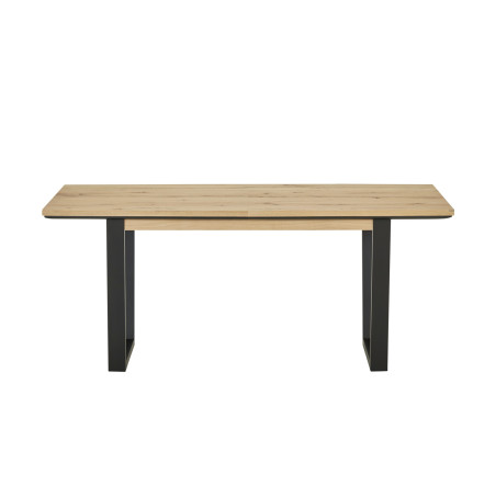 Masa Reno, Extensibila, Smoked Oak, Furnir Din Lemn Masiv, 180/230 x 90 x 76.5 Cm-01