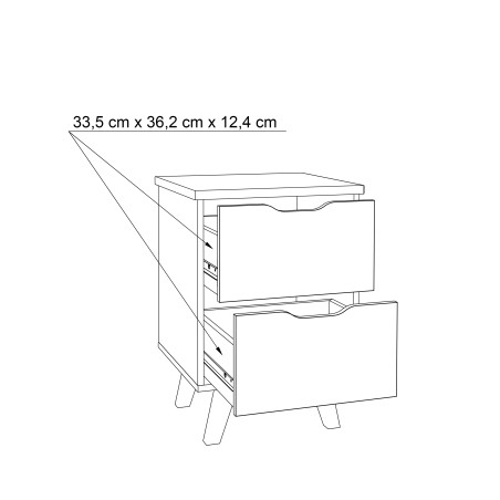 Noptiera Vankka Stejar Pardosit Si Alb, 45 Cm-01