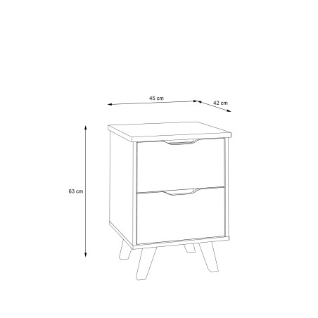 Noptiera Vankka, Stejar Sonoma, 45 x 63,9 x 42 Cm-01