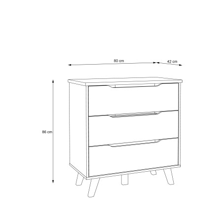 Comoda Vankka, Stejar Sonoma, 80 x 86.3 x 42 Cm-01