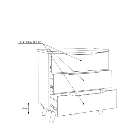 Comoda Vankka, Stejar Sonoma, 80 x 86.3 x 42 Cm-01