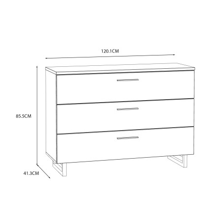 Comoda Soprano, Alb Si Alb Super Lucios, 120.1 Cm-01