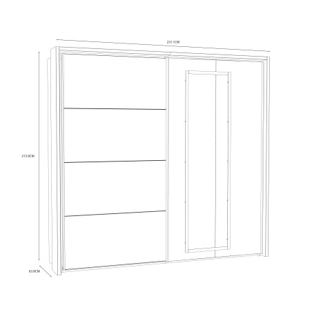 Dulap Soprano, Alb si Alb Lucios, 231.1 Cm-01