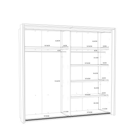 Dulap Soprano, Alb si Alb Lucios, 231.1 Cm-01