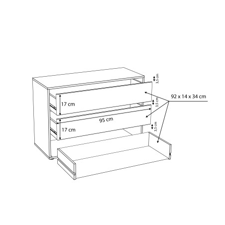 Comoda Pentru Interior Dulap Soprano, Gri, 98.7 x 70.6 x 39.6 Cm-01