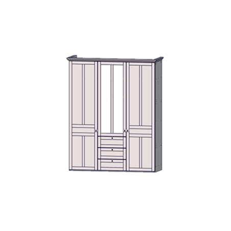 Dulap Albertta, Stejar Alb & Stejar Nelson, 192.5 x 57.5 x 155 Cm-01